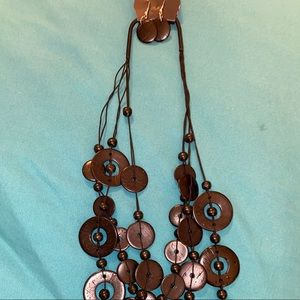 Long black necklace
